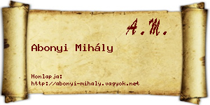 Abonyi Mihály névjegykártya