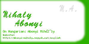 mihaly abonyi business card